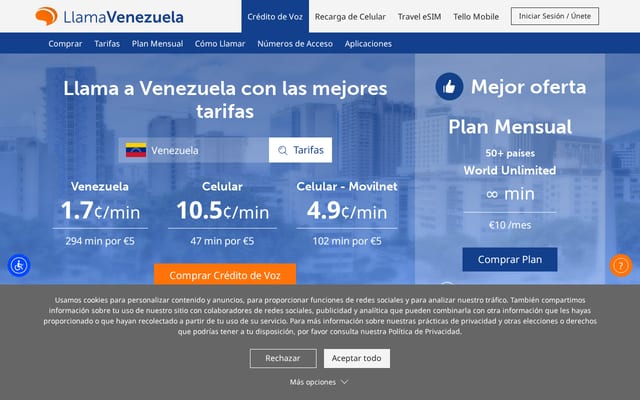 Screenshot of llamavenezuela.com