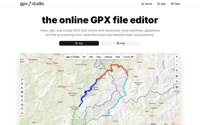 Screenshot of gpx.studio