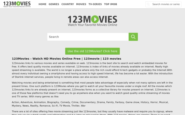 Screenshot of 123moviesfree.net