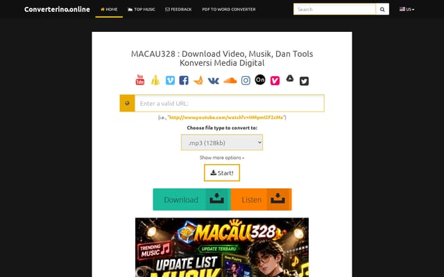 Screenshot of converterino.online