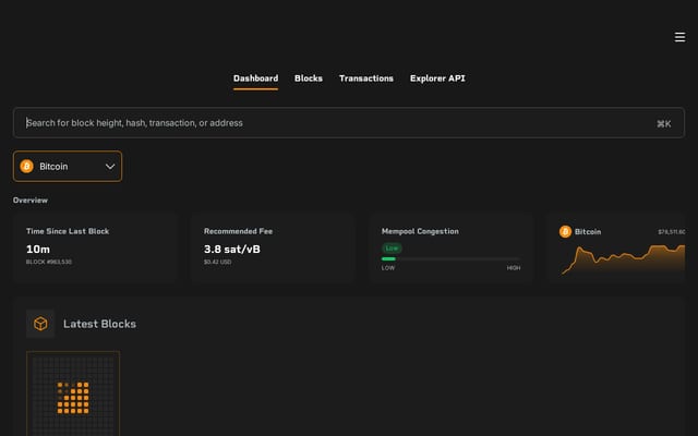 Screenshot of blockstream.info
