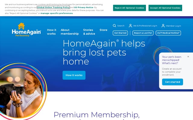 Screenshot of homeagain.com