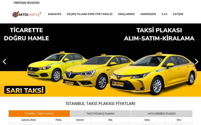 Screenshot of akyoltaksi.com