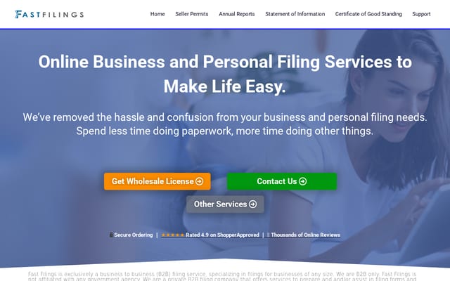Screenshot of fastfilings.com