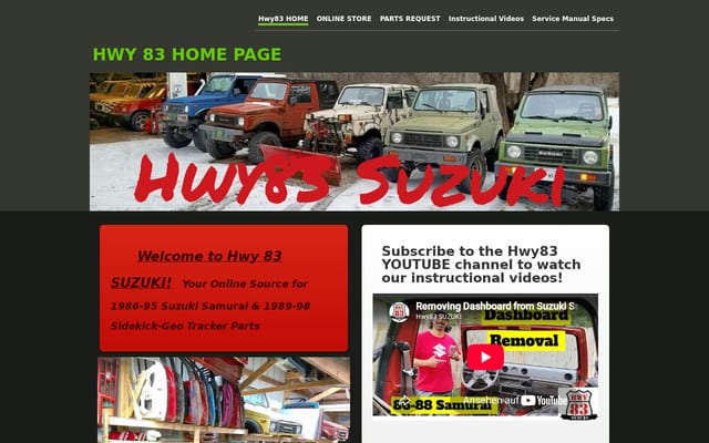 Screenshot of hwy83suzukisalvage.com