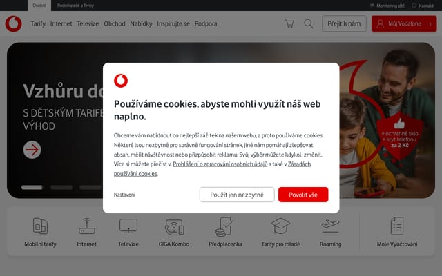 Screenshot of vodafone.cz