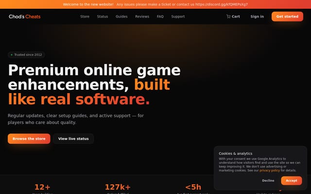 Screenshot of chods-cheats.com