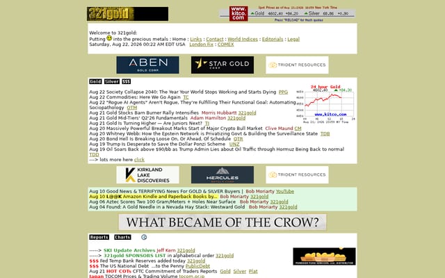 Screenshot of 321gold.com