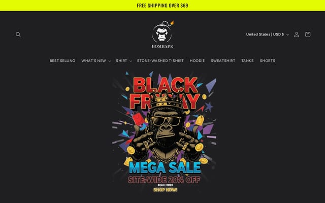 Screenshot of bombape.com