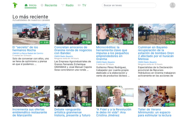 Screenshot of teveo.cu