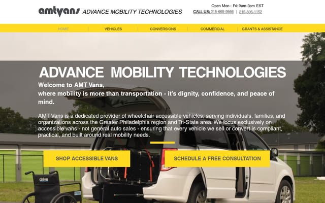 Screenshot of amtvans.com