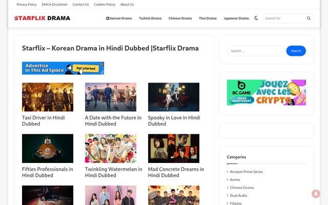 Screenshot of starflixdrama.com