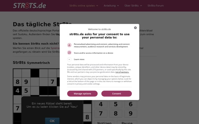Screenshot of str8ts.de