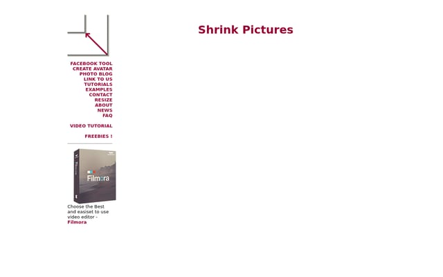 Screenshot of shrinkpictures.com