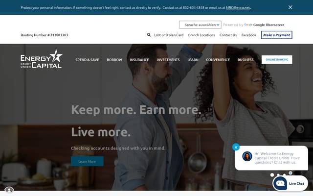 Screenshot of eccu.net