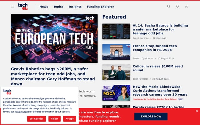 Screenshot of tech.eu