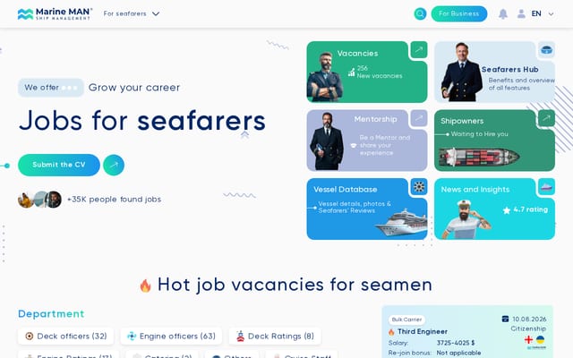 Screenshot of jobmarineman.com