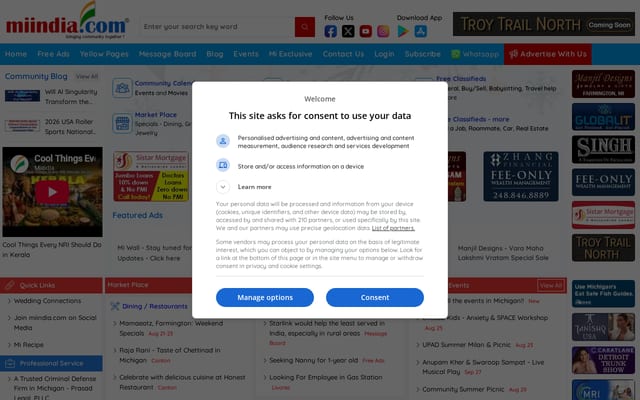 Screenshot of miindia.com
