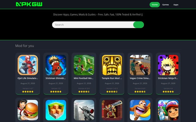 Screenshot of apkgw.com