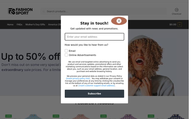 Screenshot of fashionssport.com