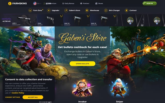 Screenshot of farmskins.com