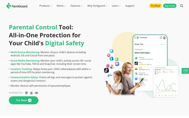 Screenshot of famiguard.com