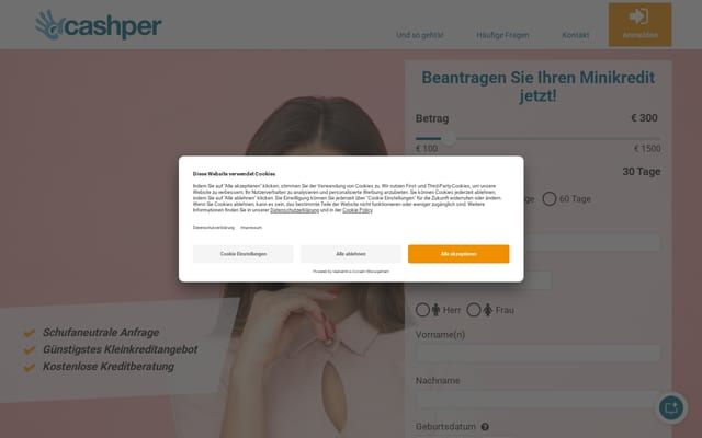 Screenshot of cashper.de