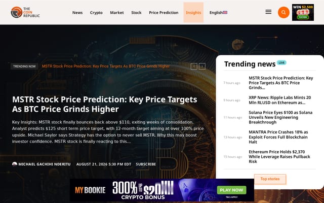 Screenshot of thecoinrepublic.com