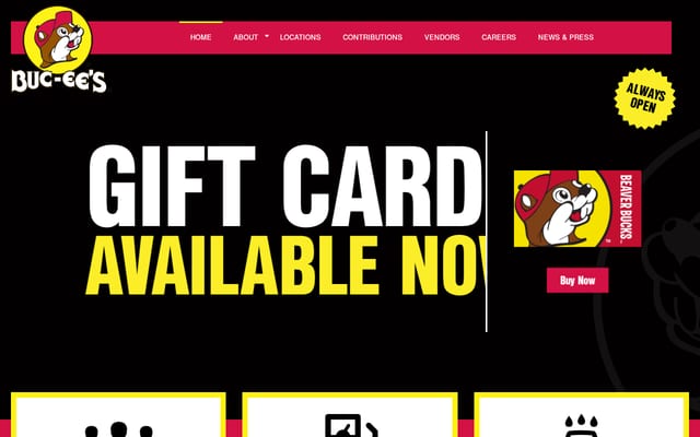 Screenshot of buc-ees.com