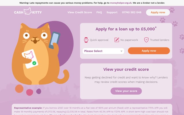 Screenshot of cashkitty.co.uk