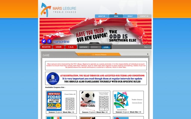 Screenshot of marsleisure.com