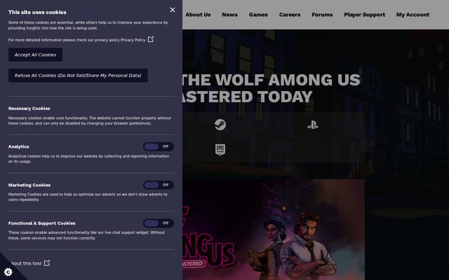 Screenshot of telltale.com