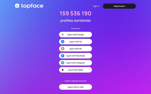Screenshot of topface.com
