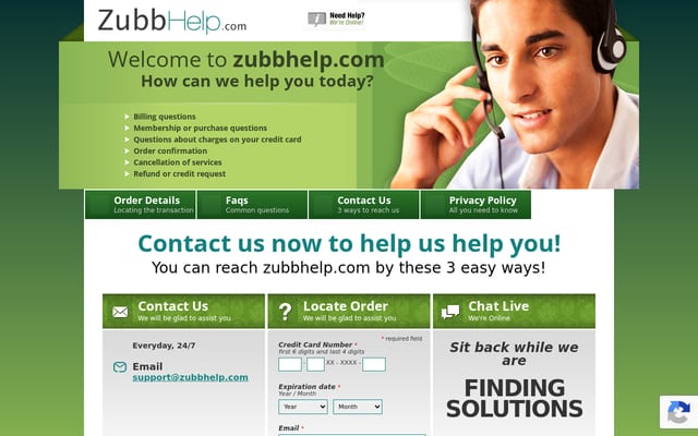 Screenshot of zubbhelp.com
