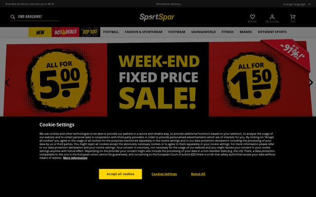 Screenshot of sportspar.com