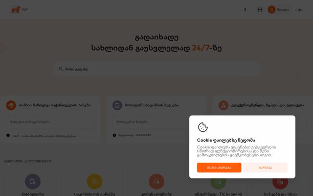 Screenshot of epay.ge