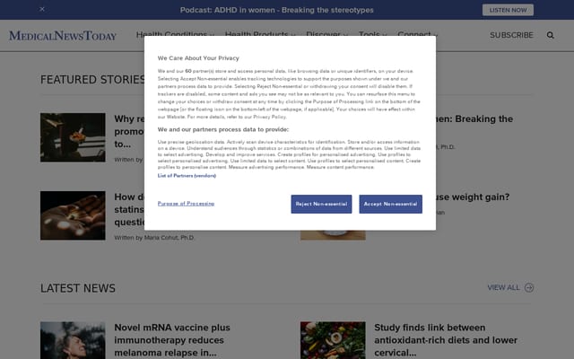 Screenshot of medicalnewstoday.com