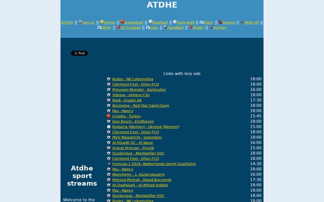 Screenshot of atdhe.us