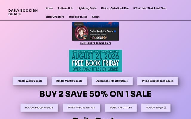 Screenshot of dailybookishdeals.com
