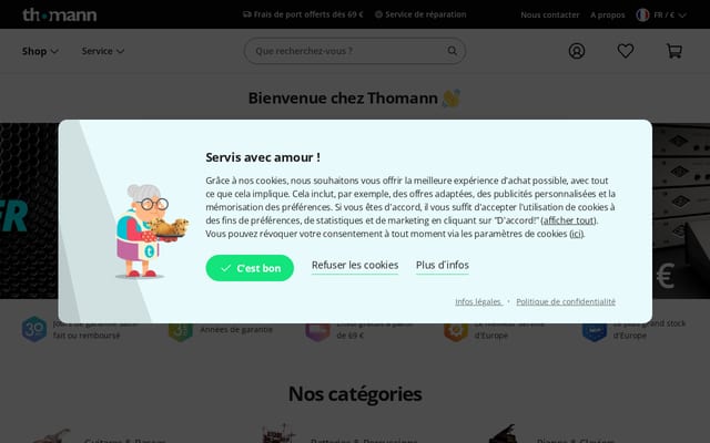 Screenshot of thomann.de