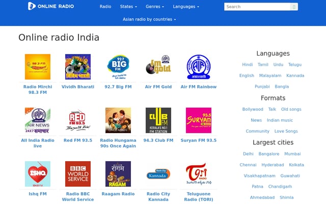 Screenshot of onlineradiofm.in