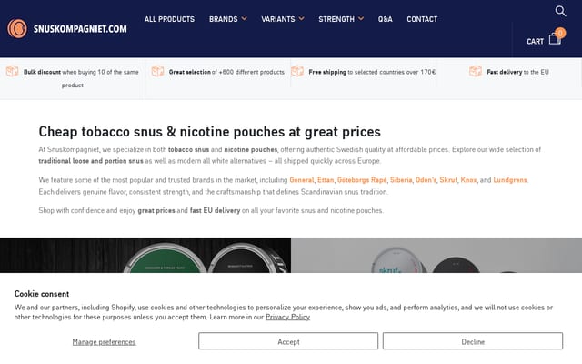 Screenshot of snuskompagniet.com