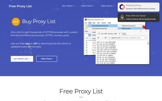 Screenshot of free-proxy-list.net