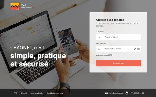 Screenshot of cbaonet.sn