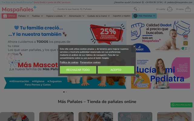 Screenshot of maspanales.com