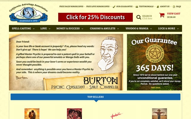 Screenshot of calastrology.com