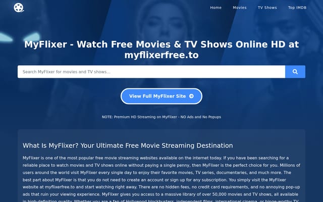 Screenshot of myflixer.sx