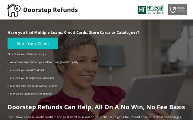 Screenshot of doorsteprefunds.co.uk