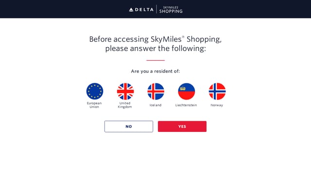 Screenshot of skymilesshopping.com