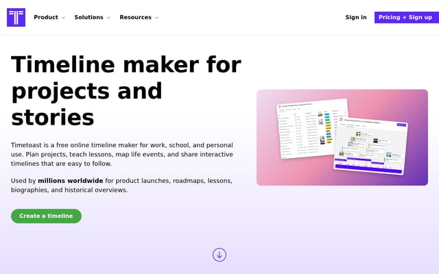 Screenshot of timetoast.com